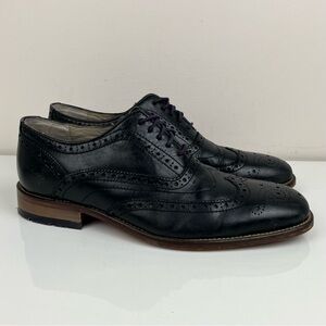 Clarks Men’s Size 8.0 M TOR England Black Leather Wingtip Oxford Shoes